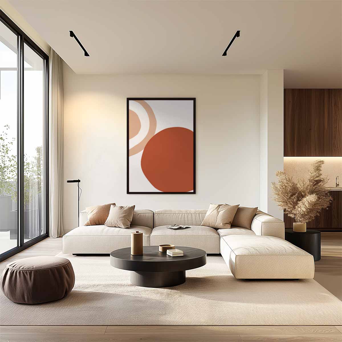Aardetinten Abstractie Kunstwerk-canvas-dibond-plexiglas-wanddecoratie-WallArtistic