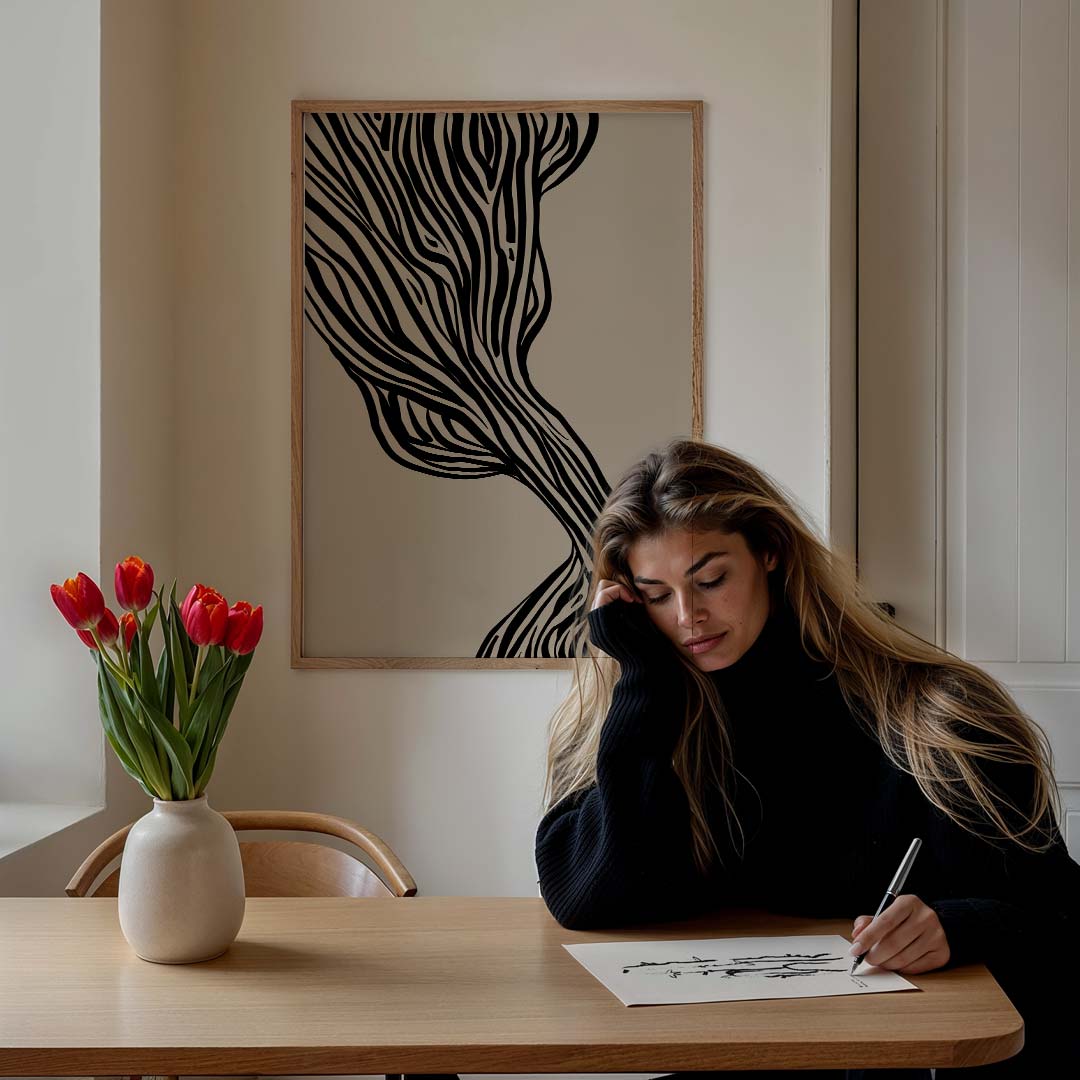 Abstracte Zebra Kunst Poster-WallArtistic