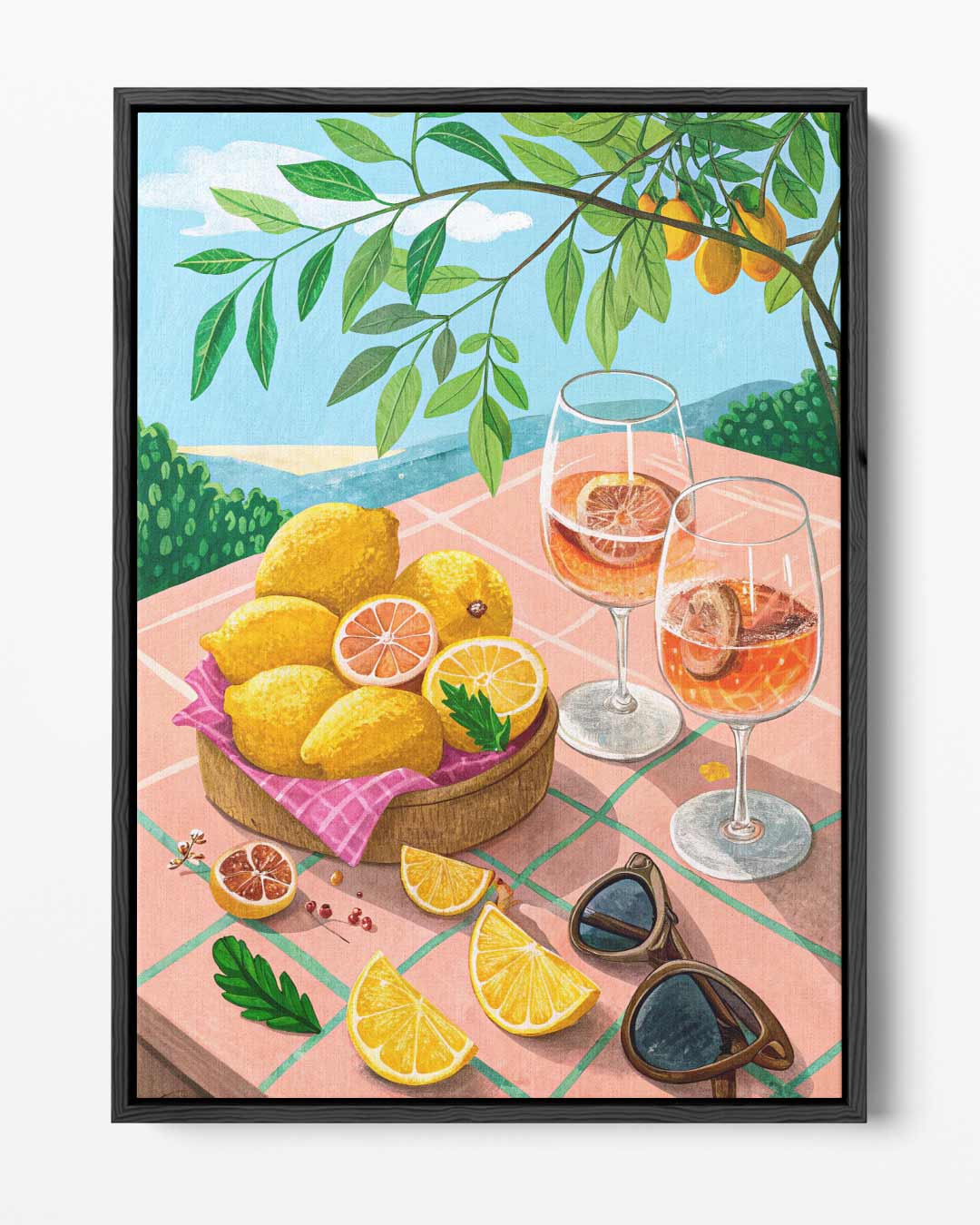 Zomerse Citrus Tafereel Kunstwerk-canvas-dibond-plexiglas-wanddecoratie-WallArtistic