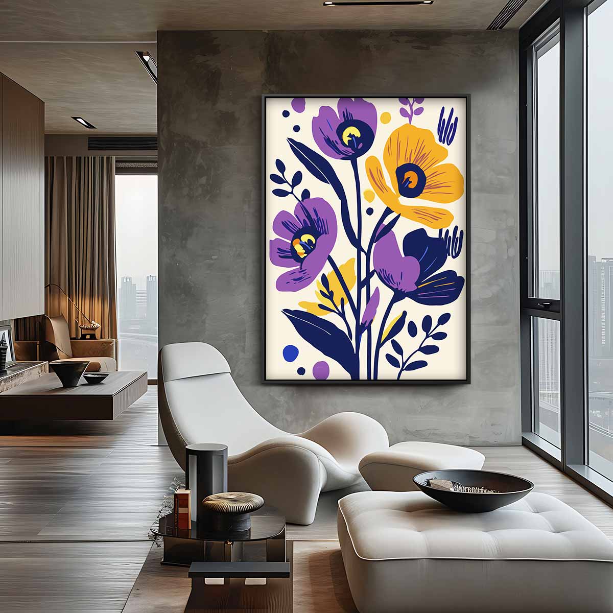 Bloemen Symphony Kunstwerk-canvas-dibond-plexiglas-wanddecoratie-WallArtistic