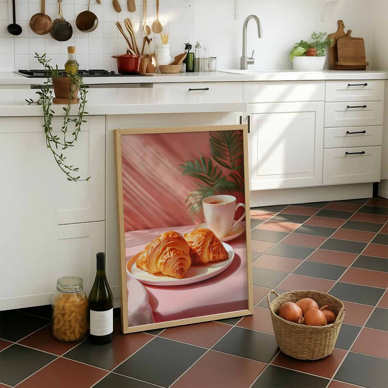 Ontspan met Croissants en Koffie Poster-WallArtistic