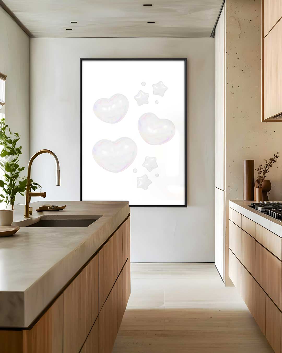 Magische Hartjes en Sterren Kunstwerk-canvas-dibond-plexiglas-wanddecoratie-WallArtistic