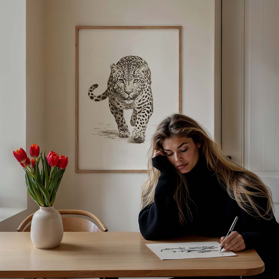 Wild Leopard Wanddecoratie Poster-WallArtistic