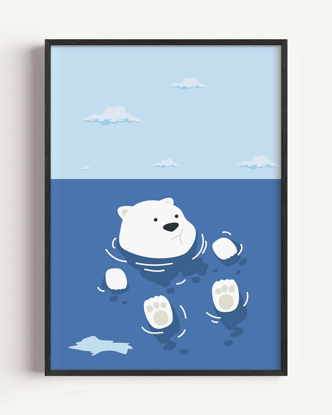 Zwemmende IJsbeer Poster-WallArtistic
