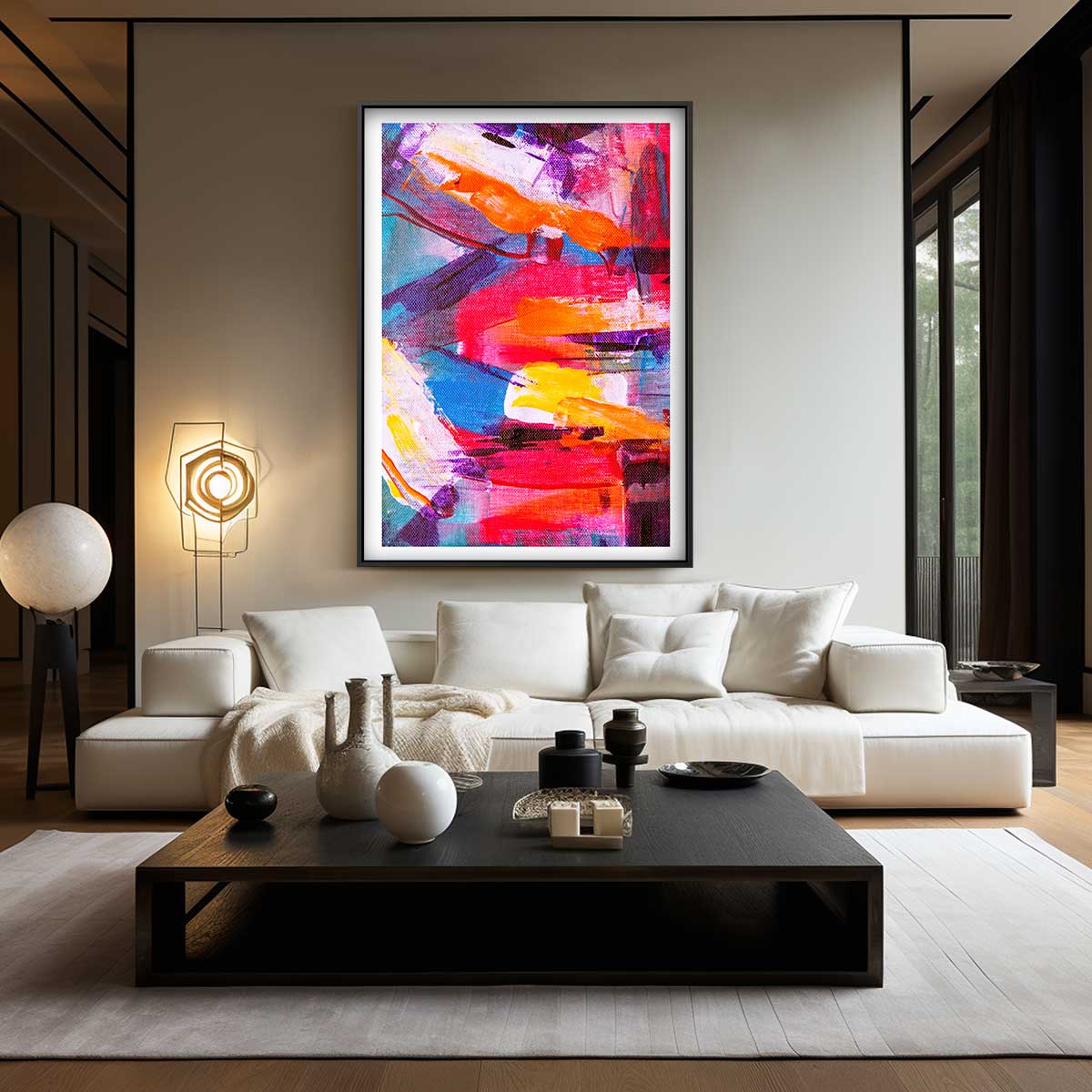 Kleurenexplosie Abstract Kunstwerk-canvas-dibond-plexiglas-wanddecoratie-WallArtistic