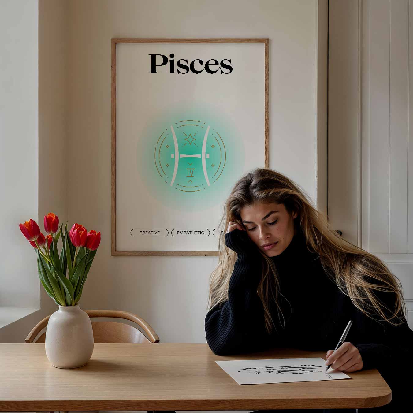 Vissen Sterrenbeeld Art Print Poster