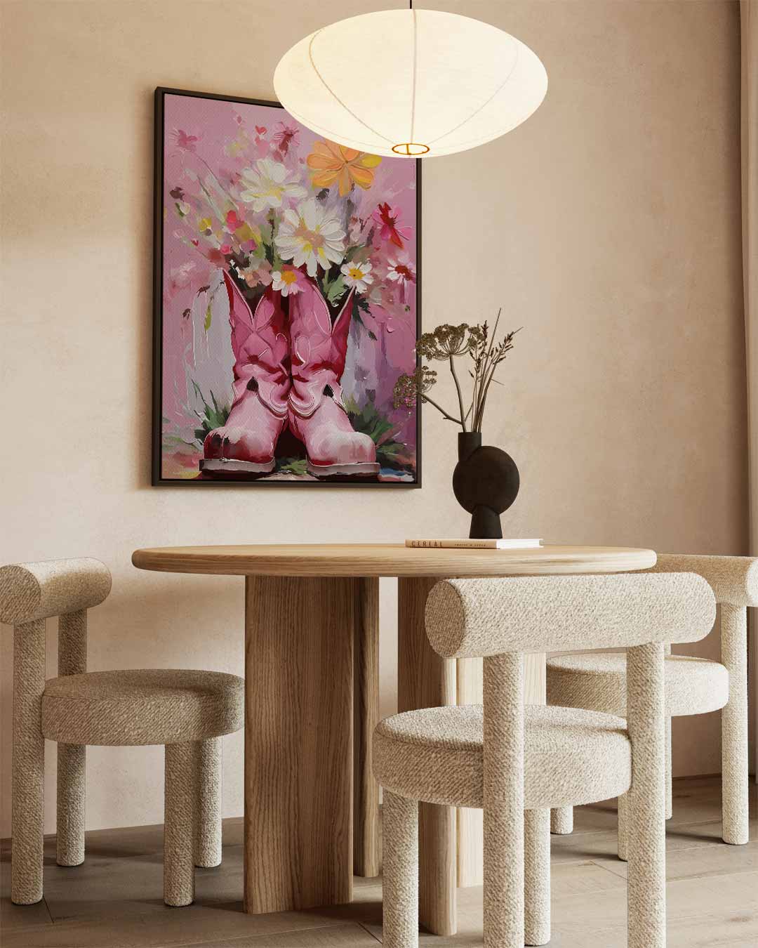 Cowboylaarzen met Bloemen Kunstwerk-canvas-dibond-plexiglas-wanddecoratie-WallArtistic