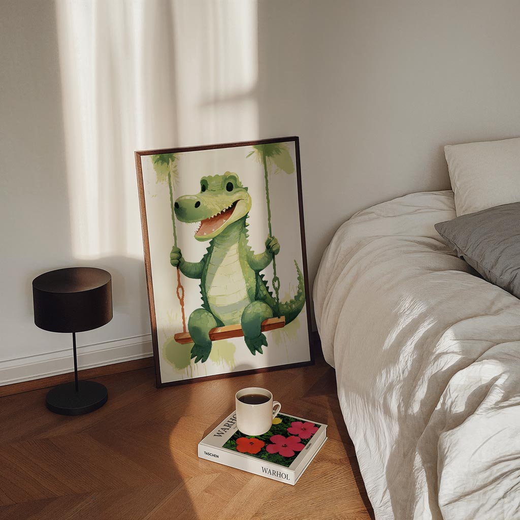 Schattige Krokodil op Schommel Poster