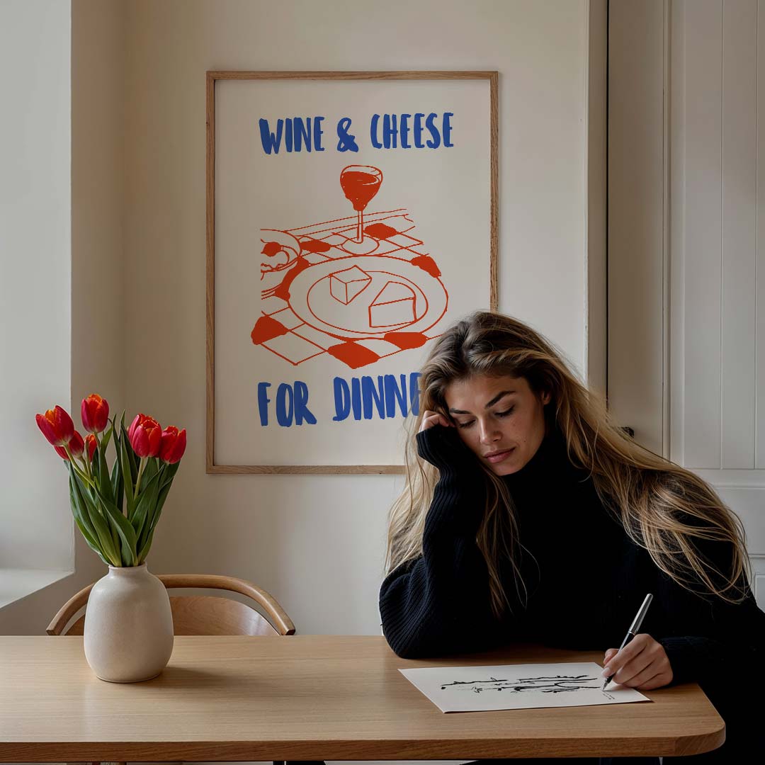Wijn- en Kaasavond Poster-WallArtistic