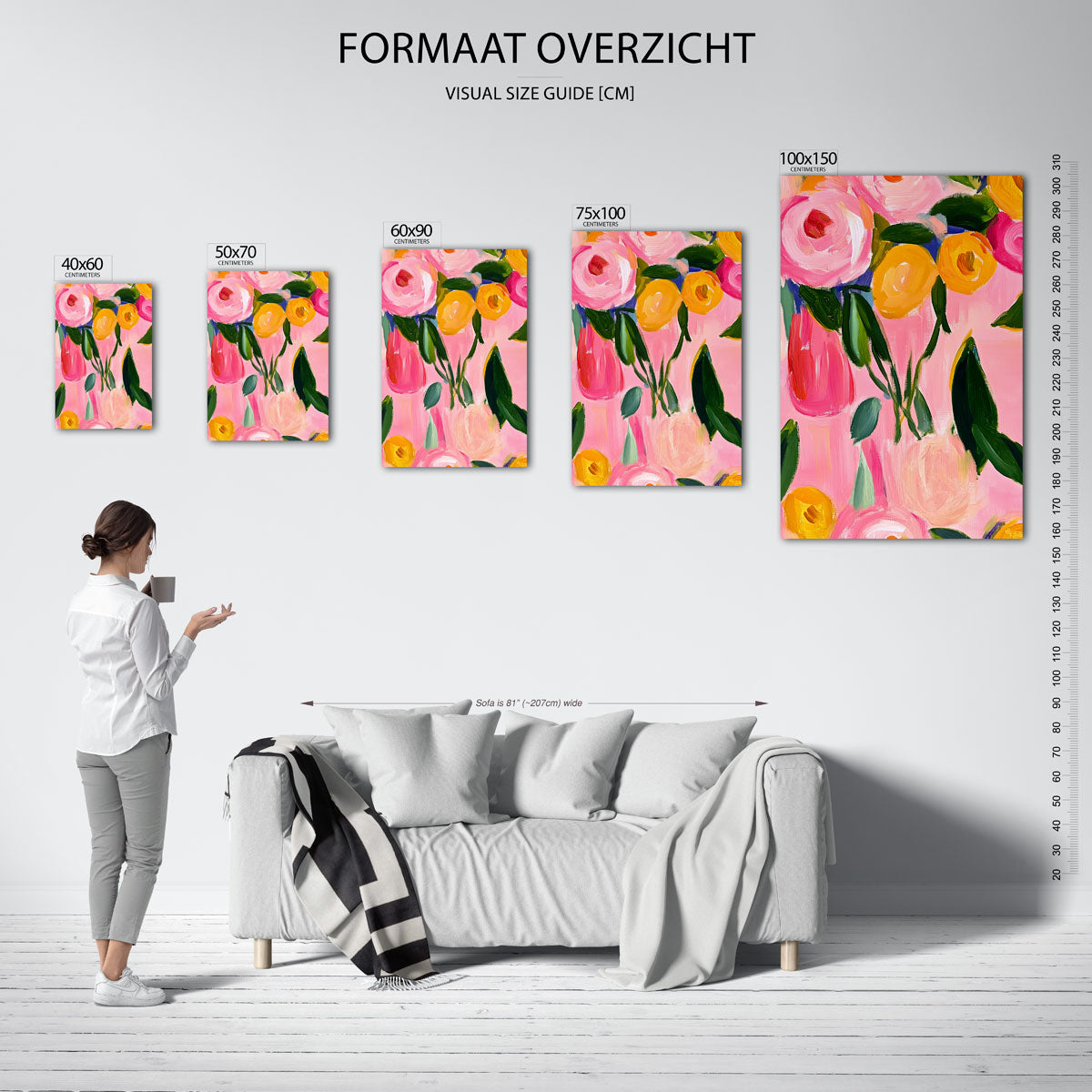 Bloemrijke kleurenexplosie Kunstwerk