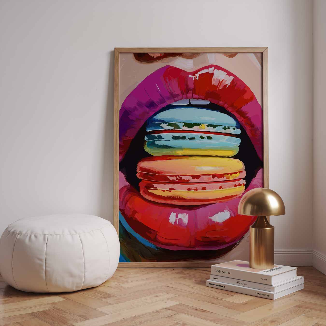 Kleurrijke Macaron Lippen Poster