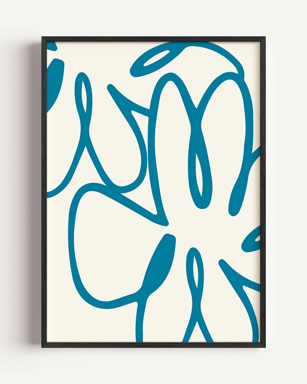 Abstracte Blauwe Bloem Poster-WallArtistic