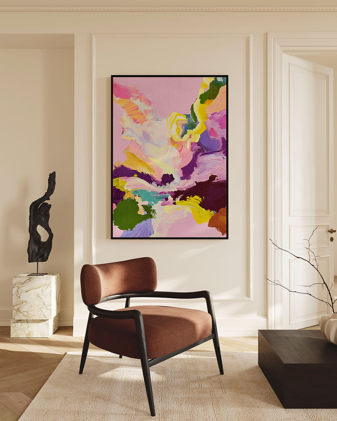 Dynamische kleurenexplosie Kunstwerk