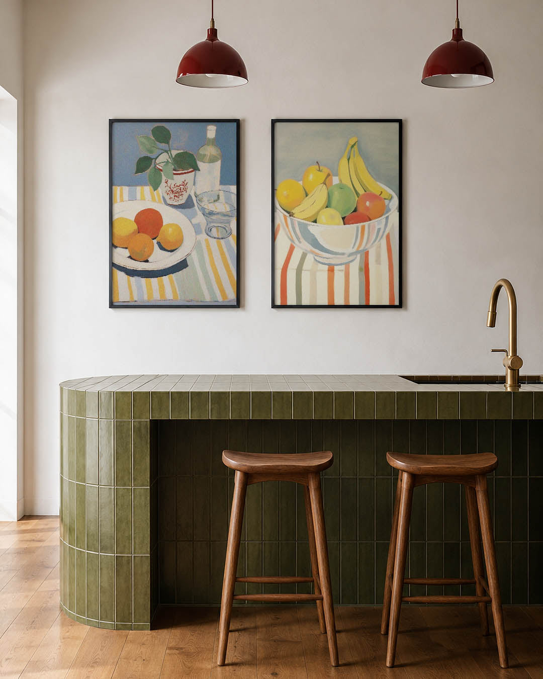 Fruit en strepen Posterset
