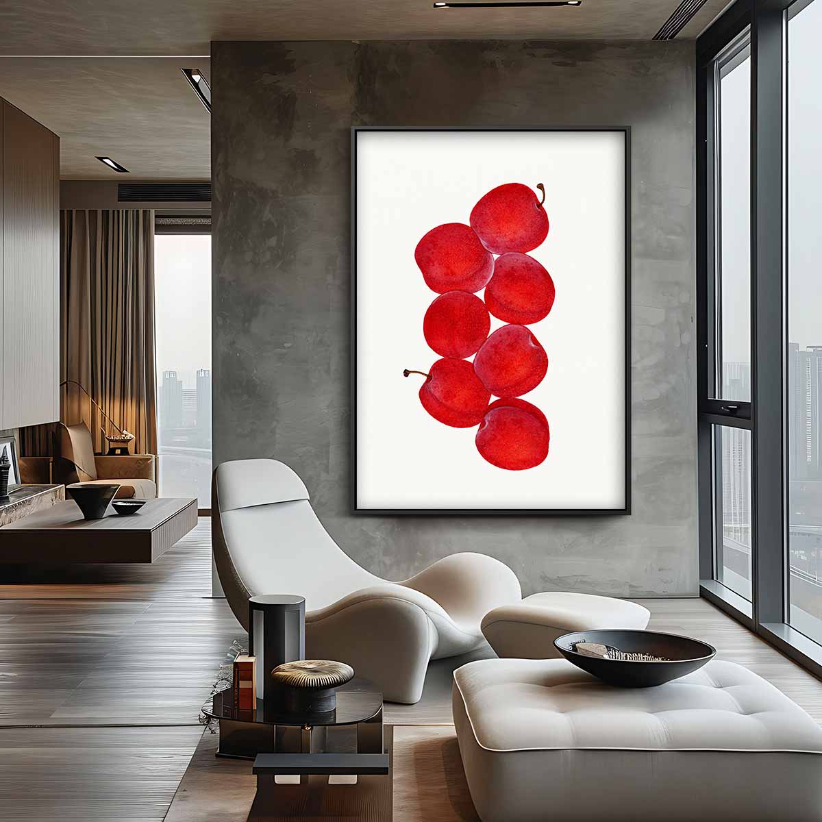Vrolijke Rode Appels Kunstwerk-canvas-dibond-plexiglas-wanddecoratie-WallArtistic