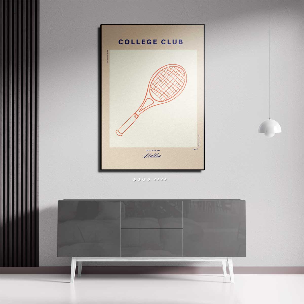 Retro Tennis Racket Poster