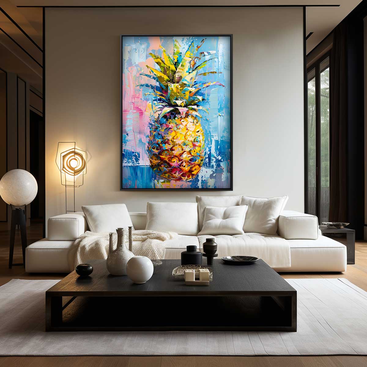 Tropische Ananas Kleurenpracht Kunstwerk-canvas-dibond-plexiglas-wanddecoratie-WallArtistic