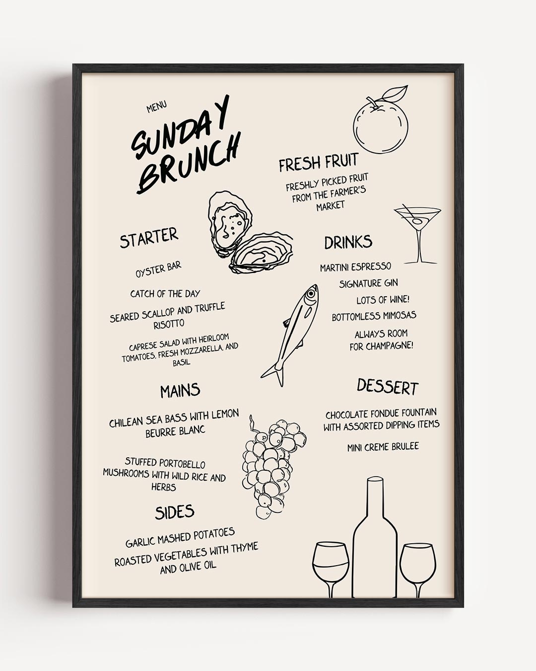 Sunday Brunch Menu Poster-WallArtistic