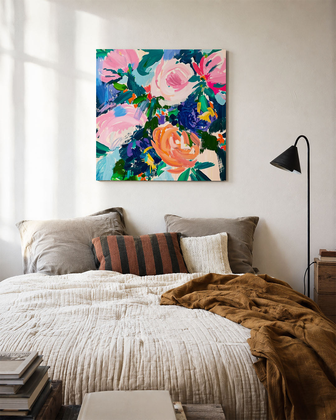 Kleurrijke bloemexplosie Kunstwerk