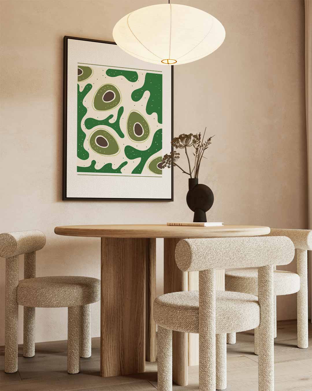 Avocado Droompatroon Kunstwerk-canvas-dibond-plexiglas-wanddecoratie-WallArtistic