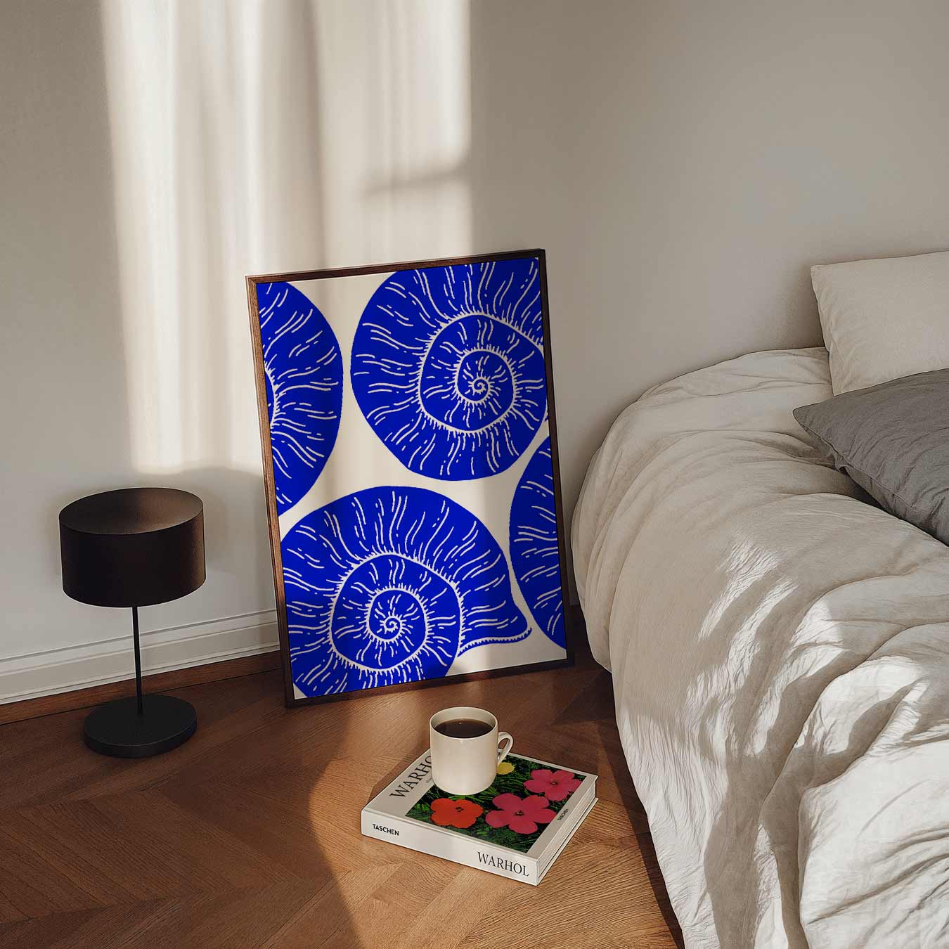 Spiralen in Blauw Poster