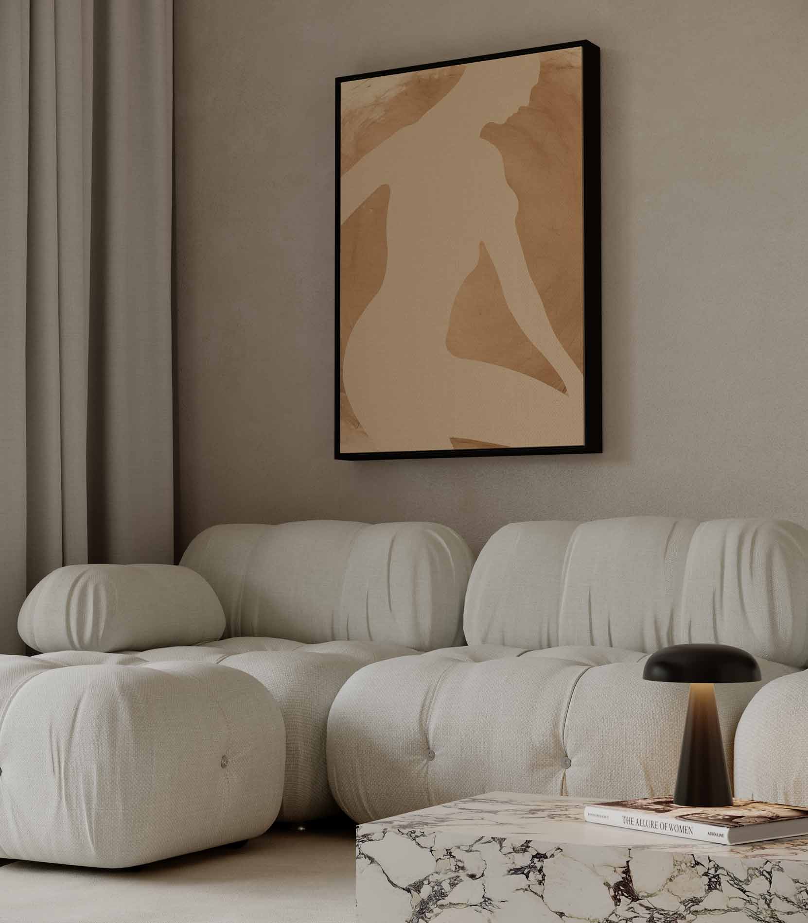 Elegante Silhouet in Neutrale Tinten Kunstwerk-canvas-dibond-plexiglas-wanddecoratie-WallArtistic