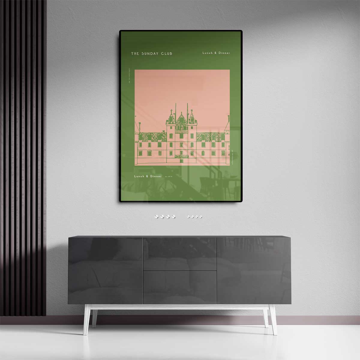 The Sunday Club Menu Illustratie Kunstwerk-canvas-dibond-plexiglas-wanddecoratie-WallArtistic