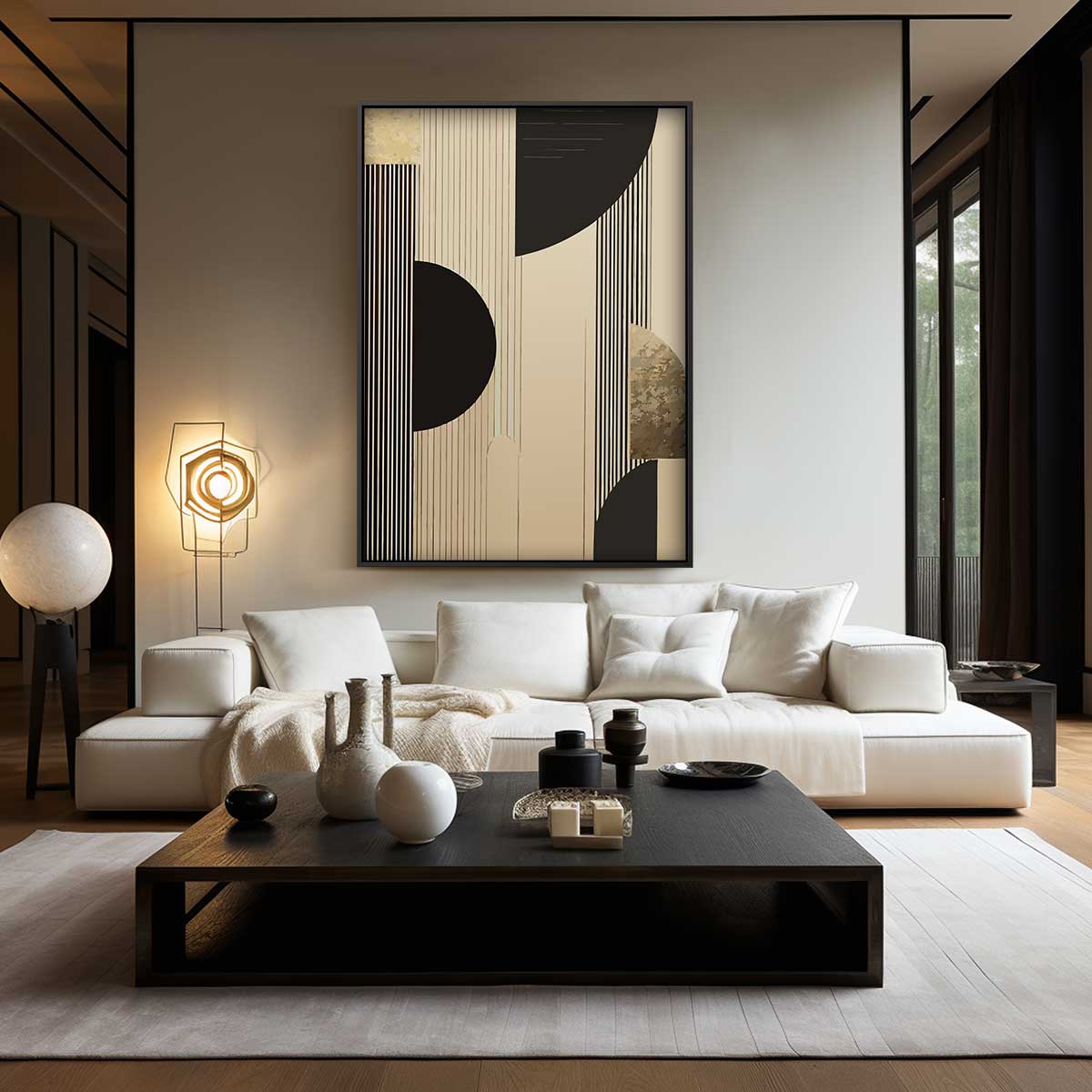 Moderne Geometrische Harmonie Kunstwerk-canvas-dibond-plexiglas-wanddecoratie-WallArtistic