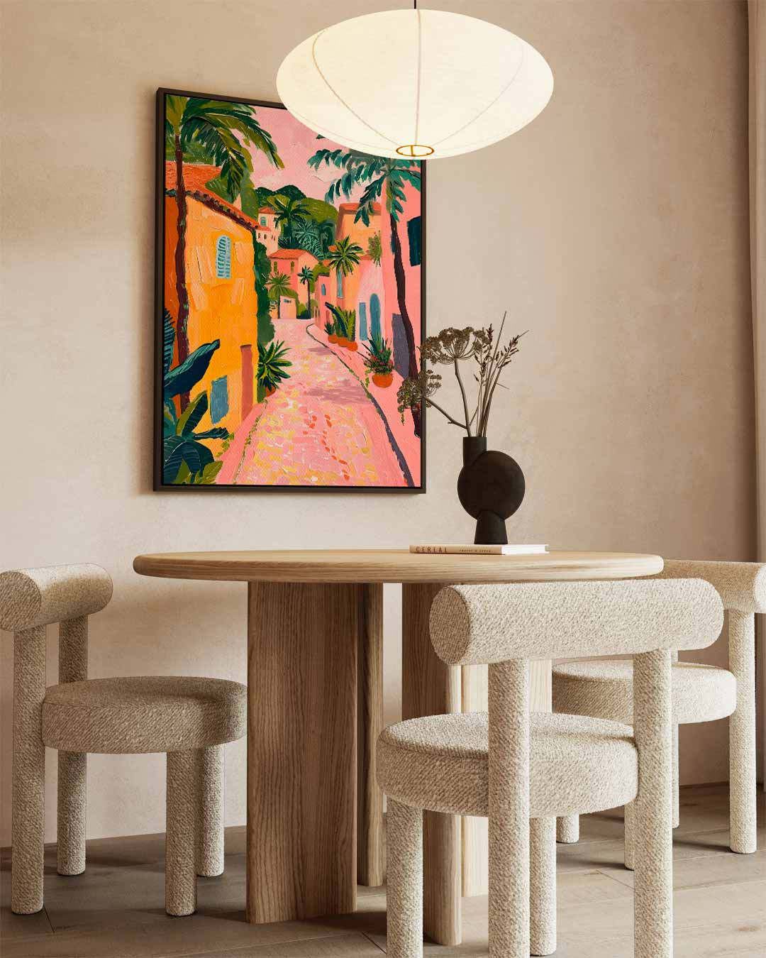 Zonnige Straat in de Mediterrane Kunstwerk-canvas-dibond-plexiglas-wanddecoratie-WallArtistic