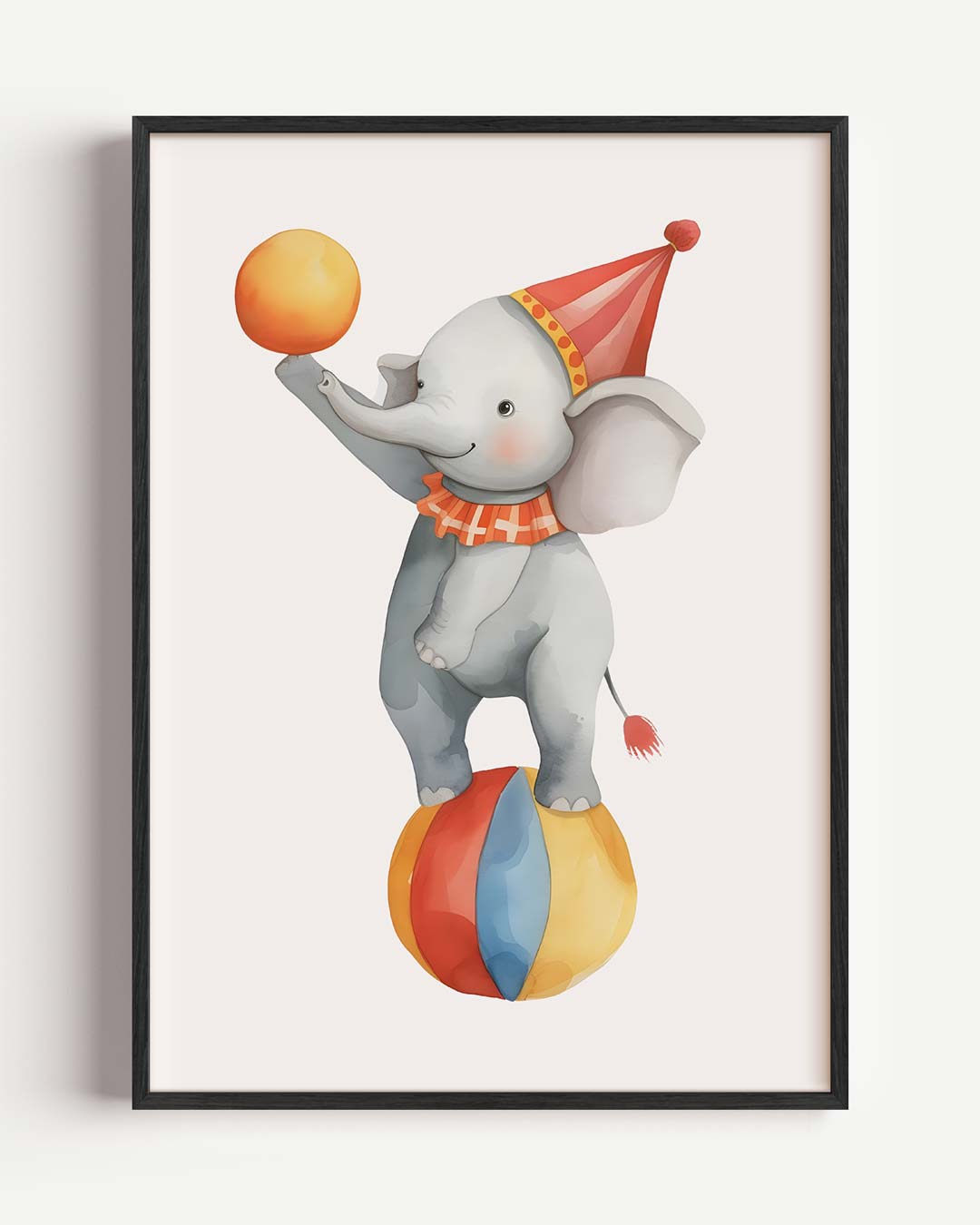 Schattige Olifant op Circusbal Poster-WallArtistic