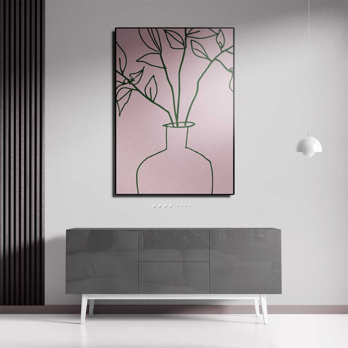 Simpele Botanical Vaas Illustratie Kunstwerk-canvas-dibond-plexiglas-wanddecoratie-WallArtistic