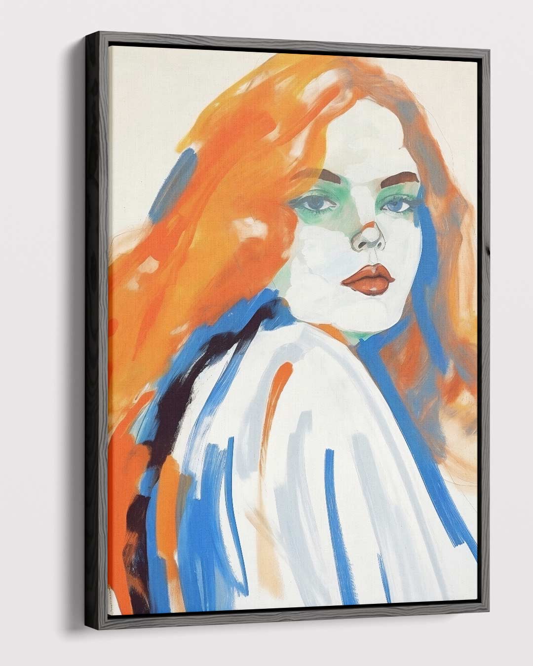 Dromerige Tinten: Vrouw in Kleur Kunstwerk-canvas-dibond-plexiglas-wanddecoratie-WallArtistic