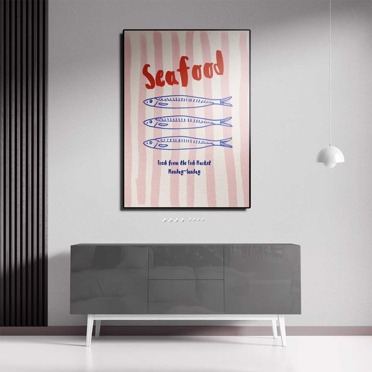 Seafood Marktplaats Poster Kunstwerk-canvas-dibond-plexiglas-wanddecoratie-WallArtistic