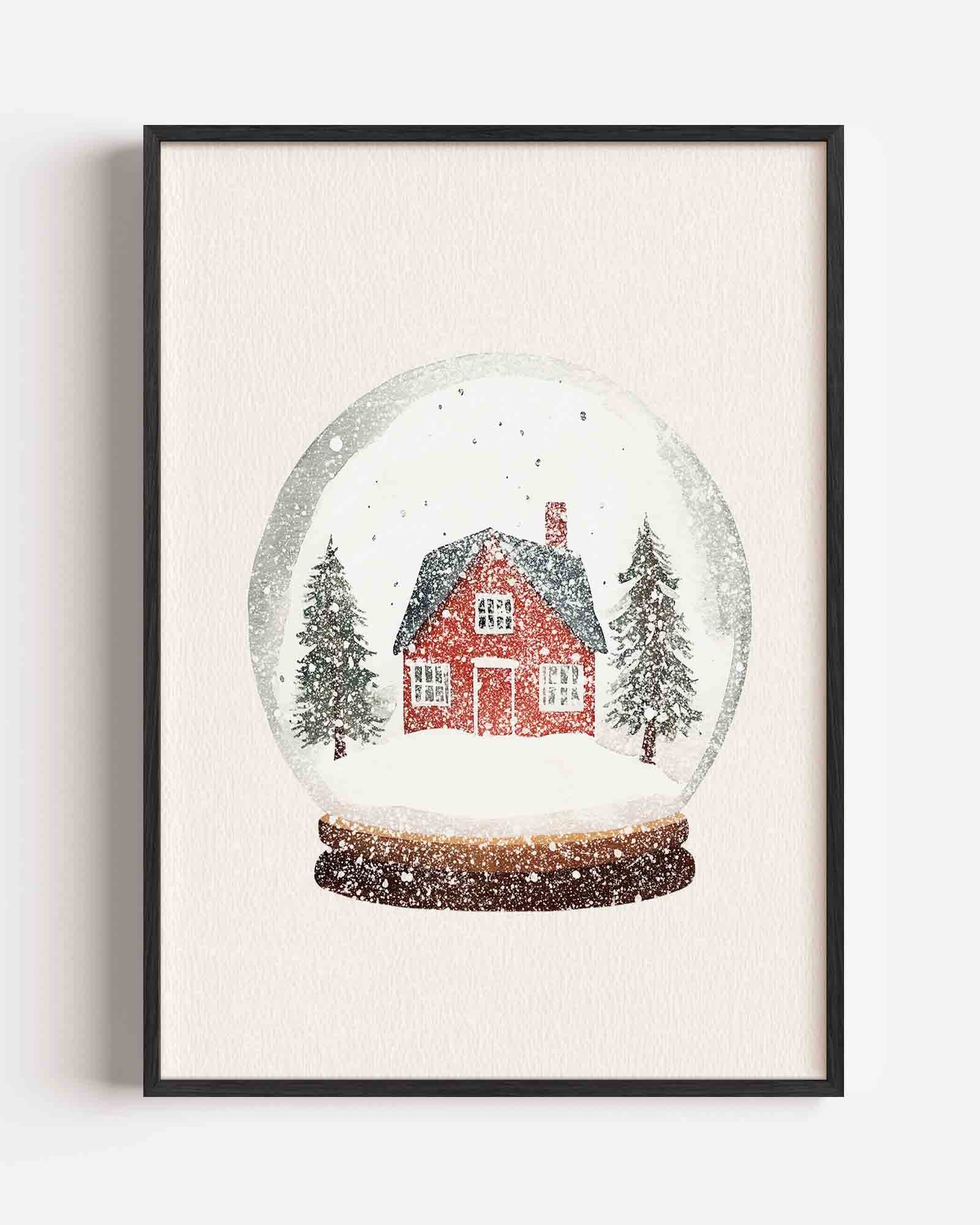 Sneeuwbol met huis Poster