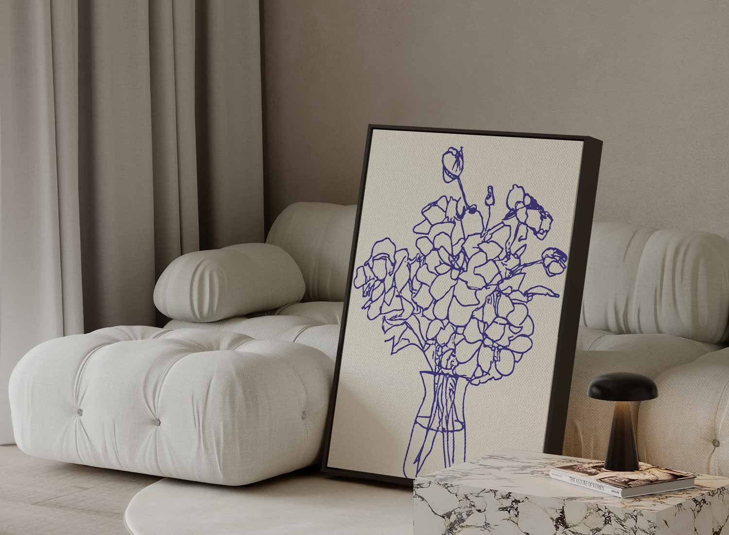 Handgetekende Bloemenpracht Kunstwerk-canvas-dibond-plexiglas-wanddecoratie-WallArtistic