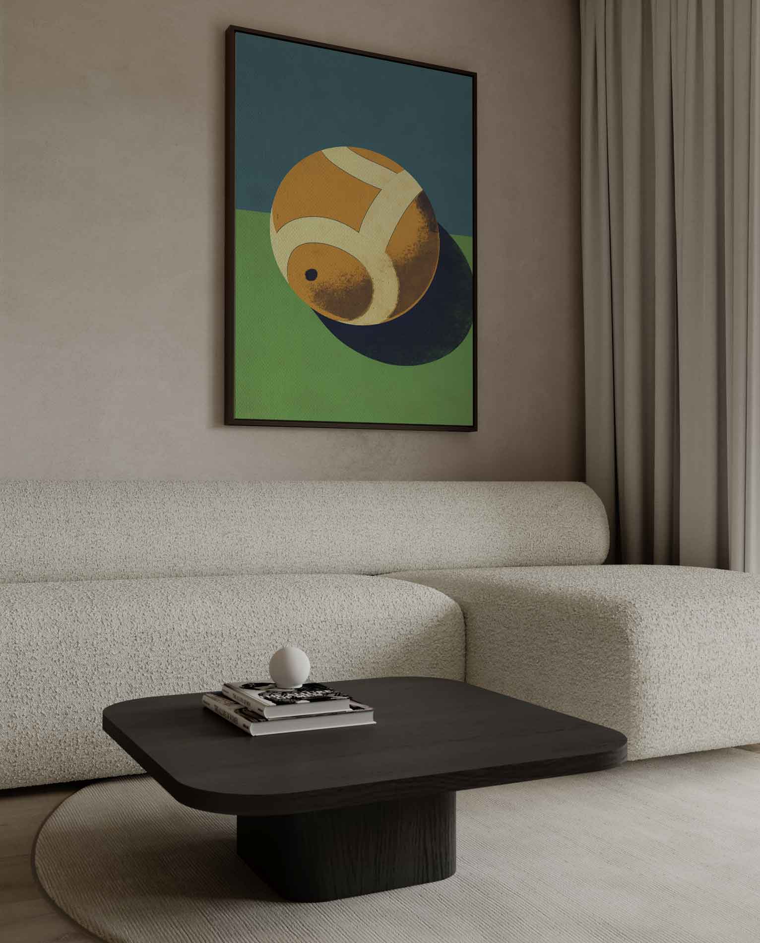 Abstracte Tennisbal Kunstwerk-canvas-dibond-plexiglas-wanddecoratie-WallArtistic
