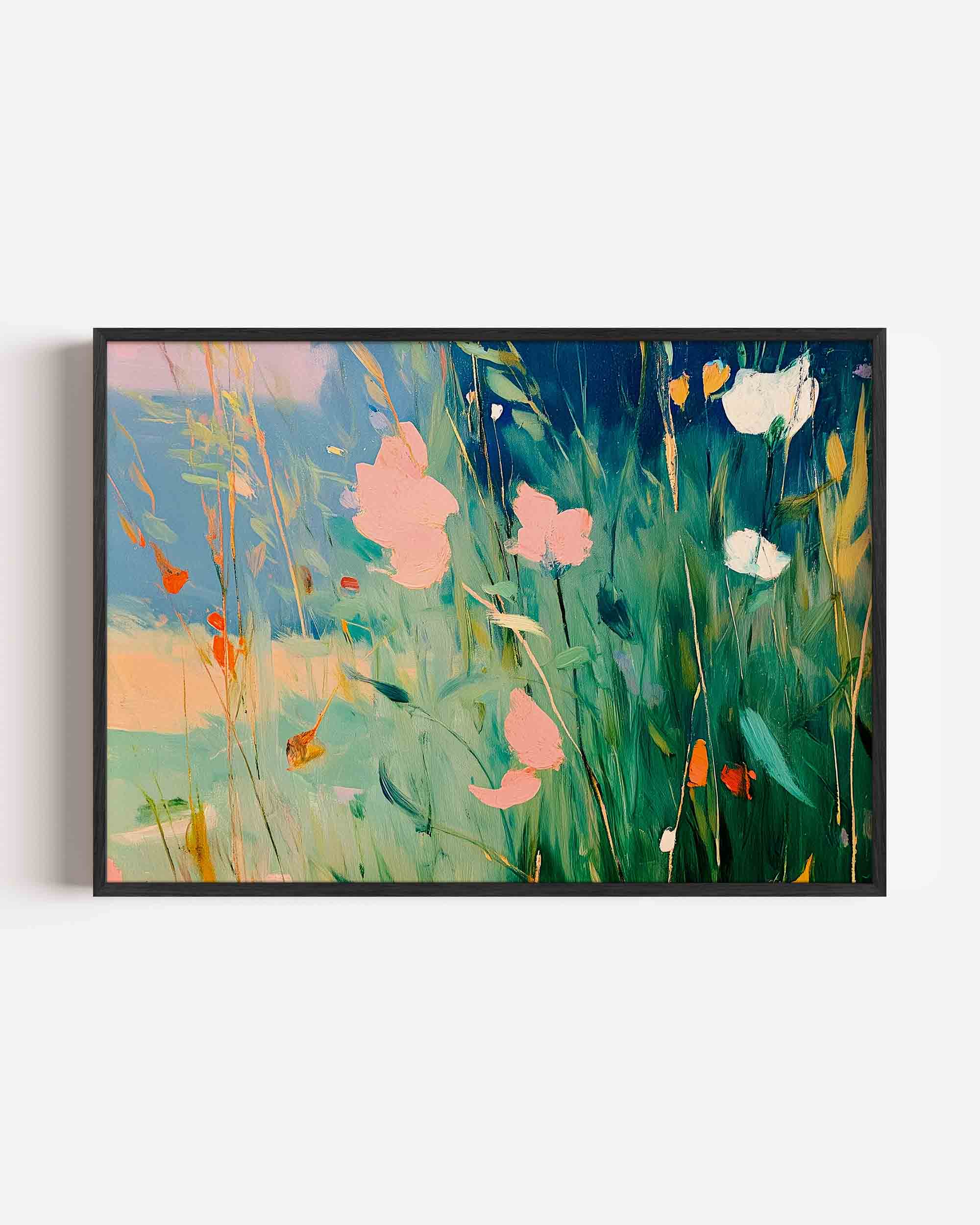 Bloemen en gras Poster