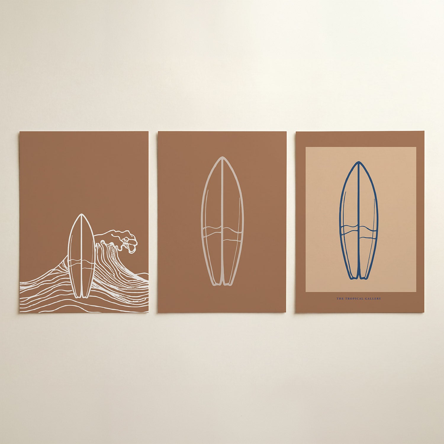 Golven en surfplank Posterset