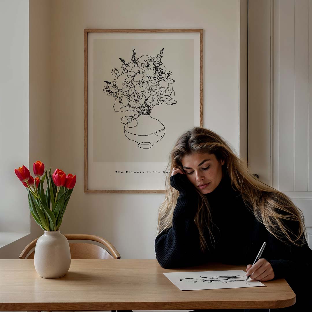 Bloemen in de Vaas Poster-WallArtistic