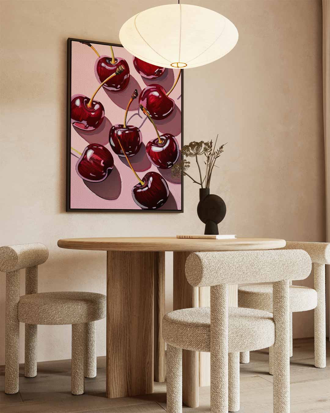 Glanzende Kersenpracht Kunstwerk-canvas-dibond-plexiglas-wanddecoratie-WallArtistic