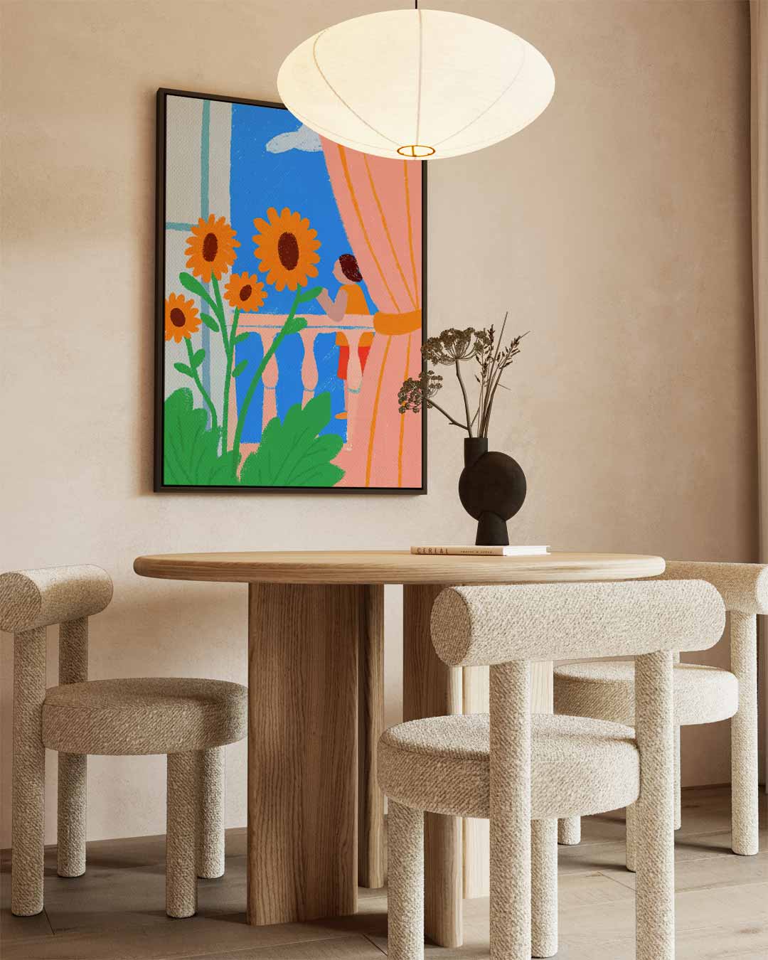 Zomerse Balkonmomenten Kunstwerk-canvas-dibond-plexiglas-wanddecoratie-WallArtistic
