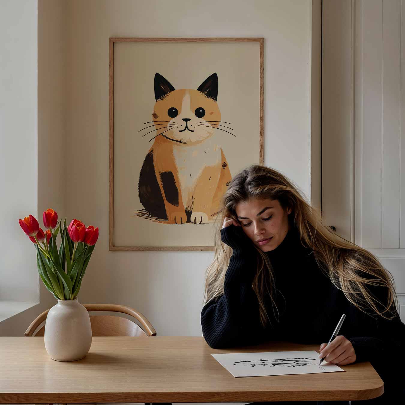 Schattige Kattenposter voor Thuis Poster-WallArtistic