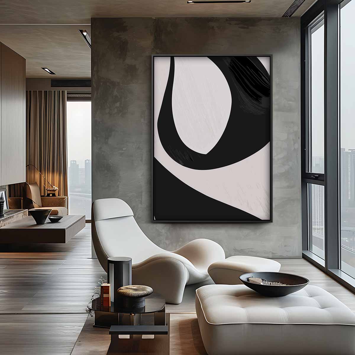 Dynamische Abstractie Kunstwerk-canvas-dibond-plexiglas-wanddecoratie-WallArtistic