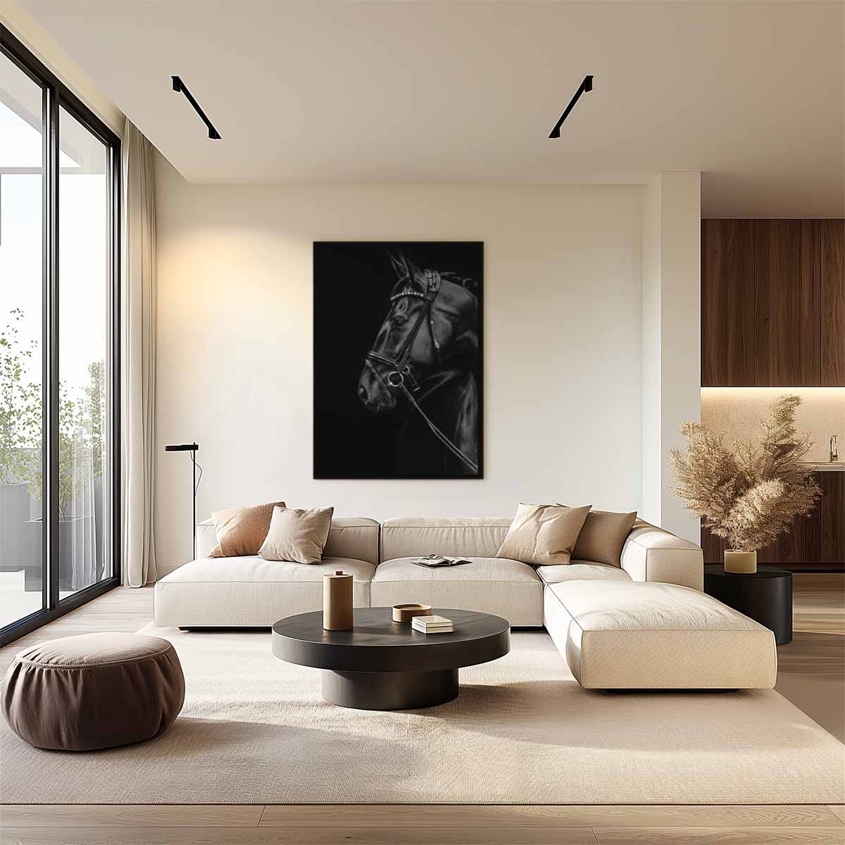 Elegante Paardenportret Fotografie Kunstwerk-canvas-dibond-plexiglas-wanddecoratie-WallArtistic