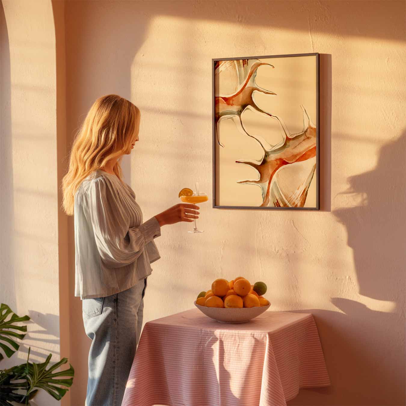 Beige Zeehorens Poster-WallArtistic