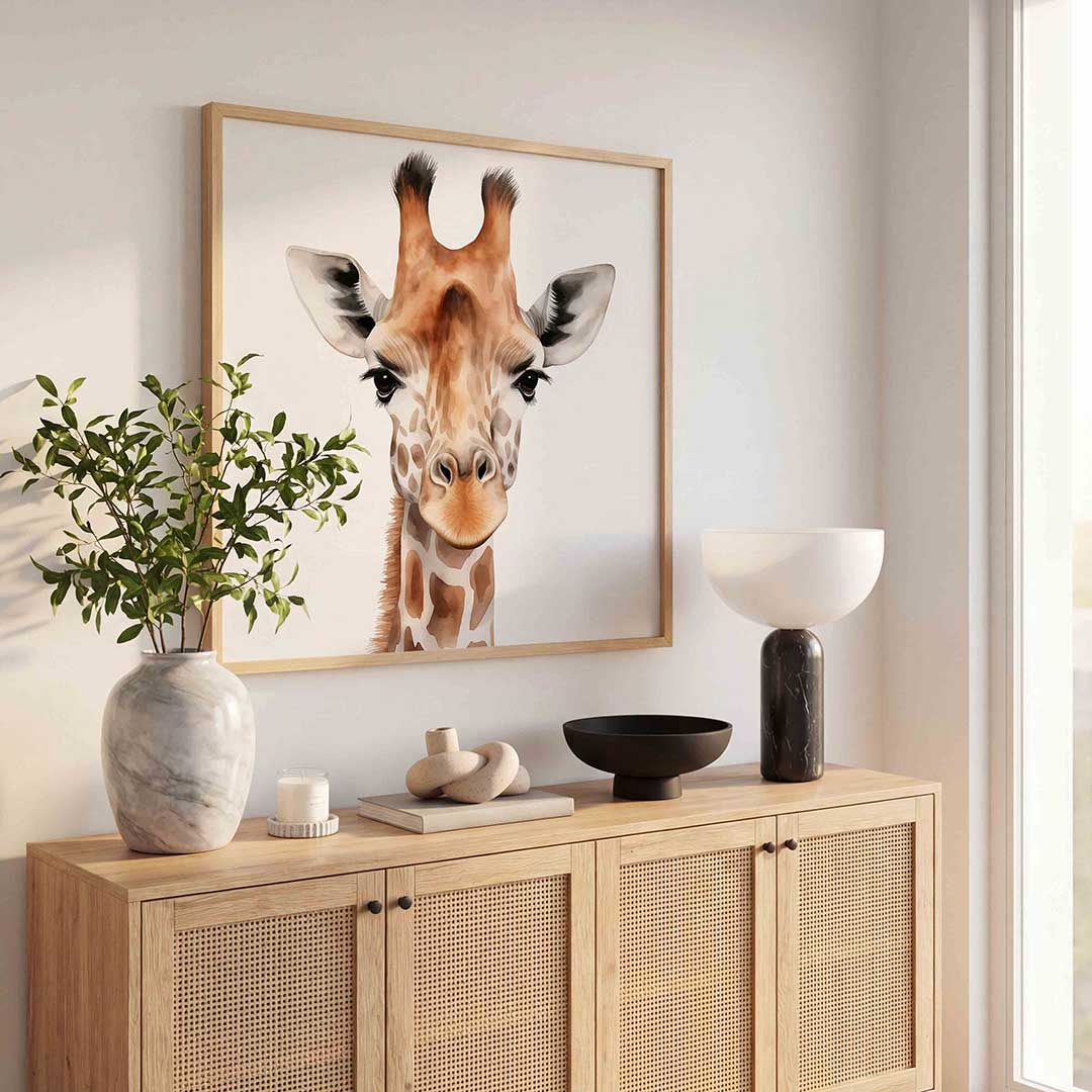 Giraffe portret Poster