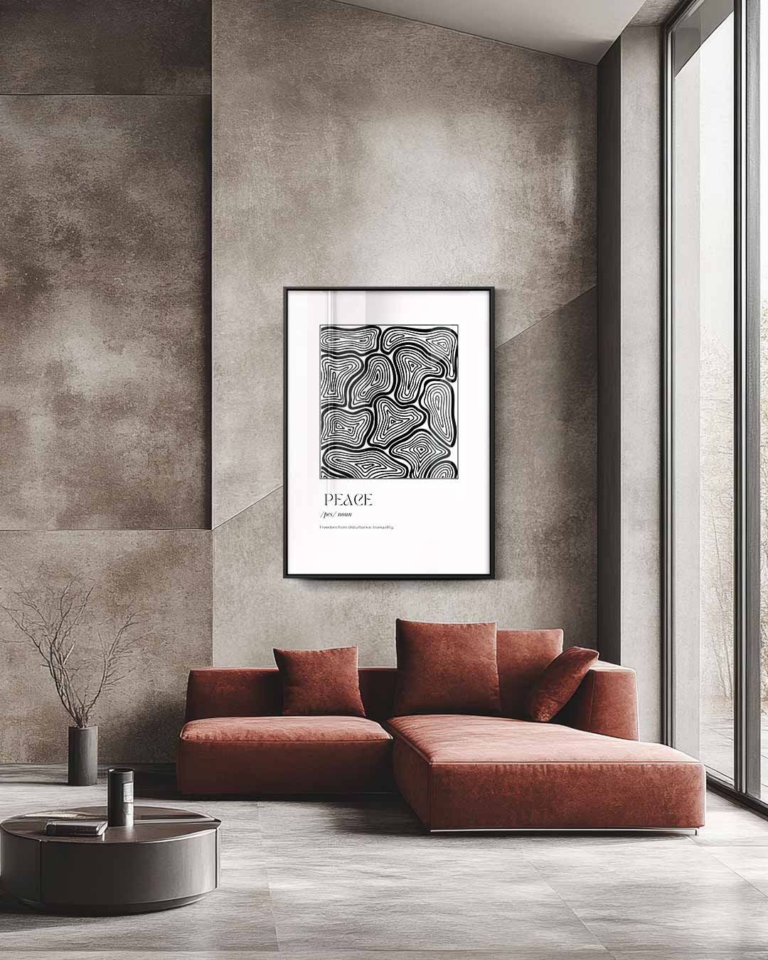 Zwart-wit Labyrint Kunstwerk Kunstwerk-canvas-dibond-plexiglas-wanddecoratie-WallArtistic
