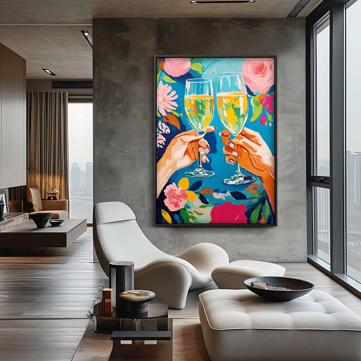 Feestelijke Toast Kunstwerk-canvas-dibond-plexiglas-wanddecoratie-WallArtistic