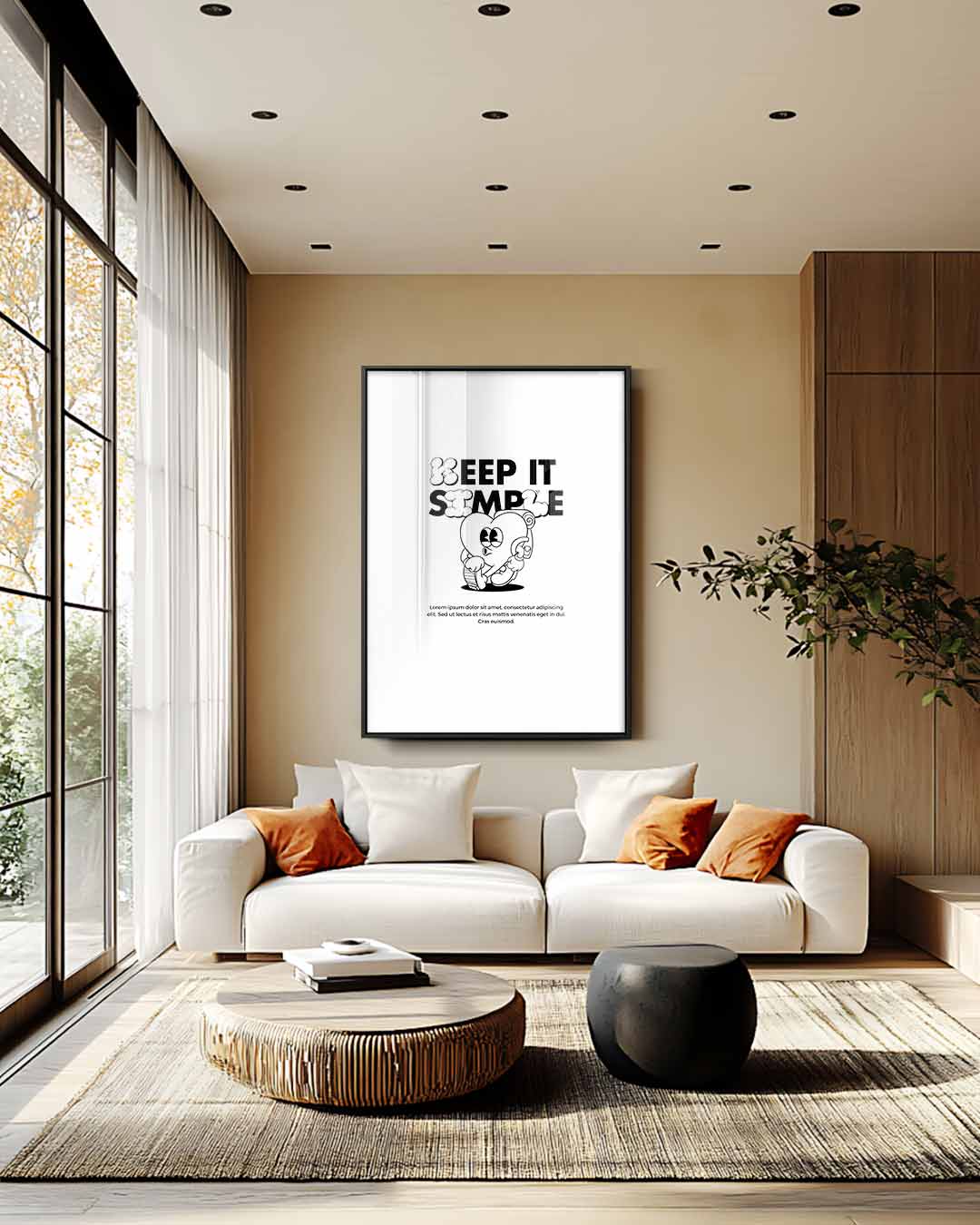 Keep It Simple Illustratie Kunstwerk-canvas-dibond-plexiglas-wanddecoratie-WallArtistic