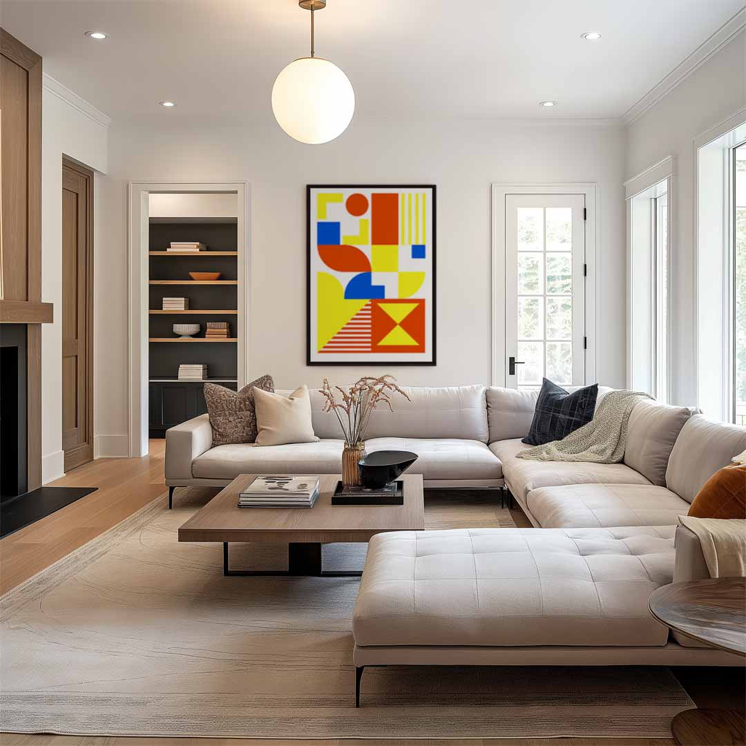 Kleurrijk Geometrisch Kunstwerk Kunstwerk-canvas-dibond-plexiglas-wanddecoratie-WallArtistic